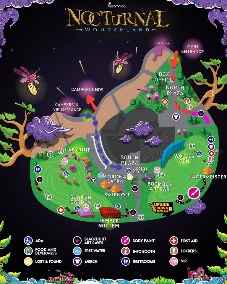 Nocturnal Wonderland 2016 Set Times & Festival Map Have Arrived GDE