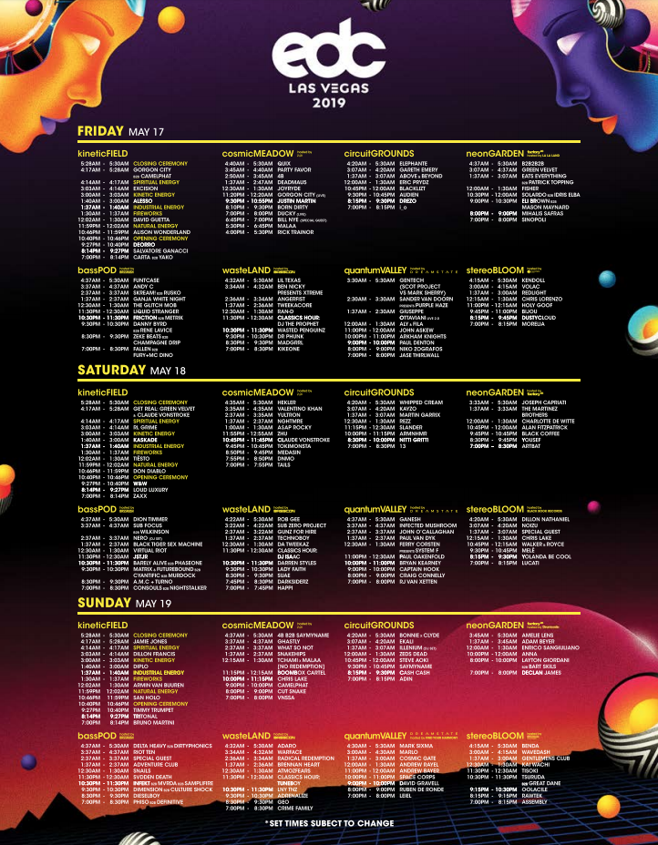Edc Las Vegas 19 Set Times Festival Maps Are Here