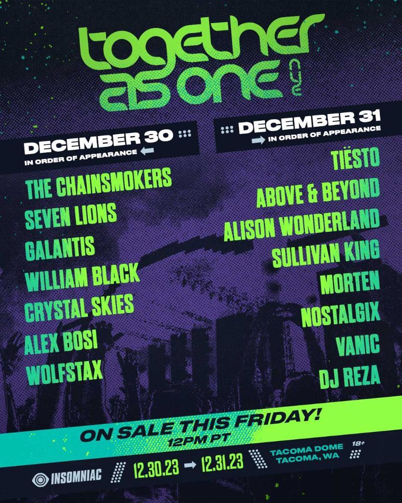 Lineup Together As One NYE Tickets