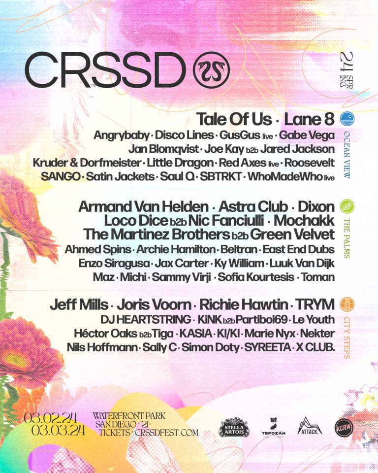 CRSSD Festival Announces Lineup for Spring 2024 Edition GDE